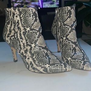 Lightly worn snake skin booties!